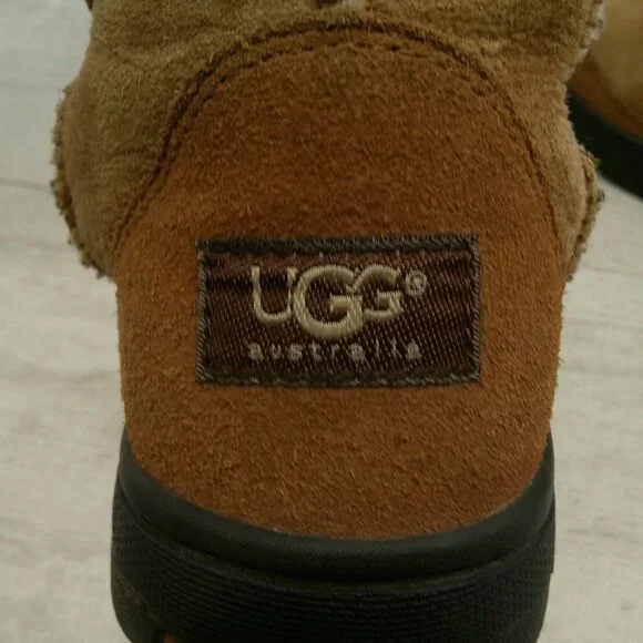 UGG Australia Embroidered Ultimate Fur Cuff Shearling Lined Winter Boot Size 6 - Picture 4 of 11